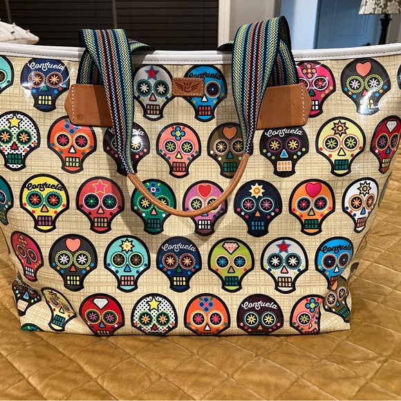 Consuela Bags Consuela Sugar Skull Zipper Tote Poshmark